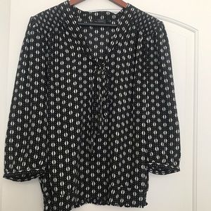 The Limited XL Blouse Black And White Dressy Top